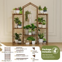 Bamworld Plant Stand Indoor Hanging Plant Shelf Outdoor Large Plant Rack For Multiple Plants Boho Home Decor Plant Gift For Mom