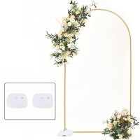 Vincidern 7.2 Ft Balloon Arch Backdrop Stand Gold  Wedding Arch For Birthday Party  Bridal Baby Showers  Wedding Ceremony Arch Frame Metal (With Water Base)