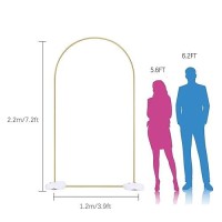 Vincidern 7.2 Ft Balloon Arch Backdrop Stand Gold  Wedding Arch For Birthday Party  Bridal Baby Showers  Wedding Ceremony Arch Frame Metal (With Water Base)