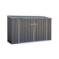 Absco Lean To 75 X 25 Metal Bike Shed Woodland Gray