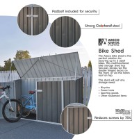 Absco Lean To 75 X 25 Metal Bike Shed Woodland Gray