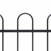 vidaXL Garden Fence with Hoop Top Steel 279ft Black 277660
