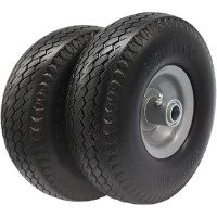 Flat Free 4103504 Tire With 34 58 Axle Bore 3 Center Hub 10 Inch Solid Tire Replacement For Hand Truckwagongarden