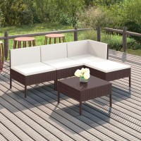 vidaXL 10 Piece Patio Lounge Set Outdoor Furniture WeatherResistant PE Rattan Material PowderCoated Steel Frame Thick