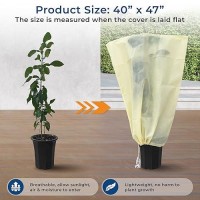 Homoda Plant Covers Freeze Protection 2 Packs 40W X 47H Shrub Jackets With Zipper And Drawstring Frost Cloth For Winter O