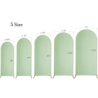 Jkdmjf 7.2 Ft Sage Green Arch Backdrop Cover Spandex Fitted Arch Backdrop Stand Cover For Wedding Reception Birthday Party Baby Shower Arch Backdrop Decor