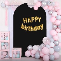 5 Ft Black Arch Backdrop Stand Cover - Jkdmjf Spandex Arch Cover Backdrop Fabric For Wedding Birthday Party Baby Shower Photography Arch Backdrop Panels Decorations