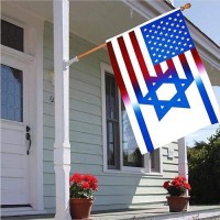 Flagburg Us-Israel Flag American Israeli Friendship Flag 3X5 Ft Israeli Flags Vivid Color And Brass Grommets For All-Weather Outdoor And Indoor Display