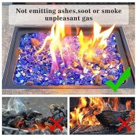 Grisun Cobalt Blue Fire Glass For Fire Pit 12 Inch 20 Pounds High Luster Reflective Tempered Glass Rocks For Natural Or Propa