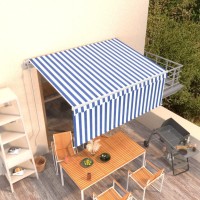 vidaXL Automatic Retractable Awning with Blind RustResistant Aluminum Frame PU Coated UV Resistant Polyester 131 x 9