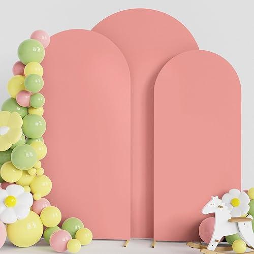 Aseem Set Of 3 Wedding Arch Cover Fitted Spandex Covers 72Ft 66Ft 6Ft 2Sided Round Top Chiara Backdrop Stand Cover For P