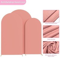 Aseem Set Of 3 Wedding Arch Cover Fitted Spandex Covers 72Ft 66Ft 6Ft 2Sided Round Top Chiara Backdrop Stand Cover For P