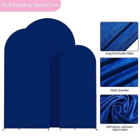 Aseem Set Of 3 Wedding Arch Cover Fitted Spandex Covers 66Ft 6Ft 5Ft 2Sided Round Top Chiara Backdrop Stand Cover For Par