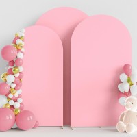 Wokceer Wedding Arch Cover 72Ft 66Ft 6Ft Set Of 3 Spandex Fitted Wedding Arch Stand Covers For Round Top Chiara Arch Backd