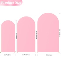 Wokceer Wedding Arch Cover 72Ft 66Ft 6Ft Set Of 3 Spandex Fitted Wedding Arch Stand Covers For Round Top Chiara Arch Backd