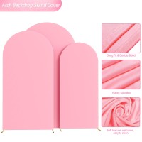 Wokceer Wedding Arch Cover 72Ft 66Ft 6Ft Set Of 3 Spandex Fitted Wedding Arch Stand Covers For Round Top Chiara Arch Backd