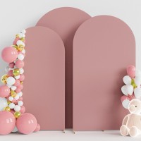 Wokceer Wedding Arch Cover 72Ft 66Ft 6Ft Set Of 3 Spandex Fitted Wedding Arch Stand Covers For Round Top Chiara Arch Backd