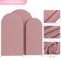 Wokceer Wedding Arch Cover 72Ft 66Ft 6Ft Set Of 3 Spandex Fitted Wedding Arch Stand Covers For Round Top Chiara Arch Backd