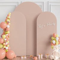 Wokceer Wedding Arch Cover 72Ft 6Ft 6Ft Spandex Set Of 3 Wedding Arch Stand Covers Round Top Chiara Arch Backdrop Stands Cove