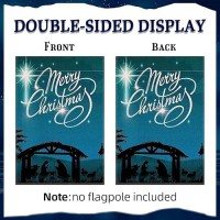 2 Pack Merry Christmas Jesus Garden Flag 12?18 Inch Double Sided Vertical Burlap Jesus Is The Reason For The Season Garden Flag For Christmas Holiday Party Yard Outdoor Decoration