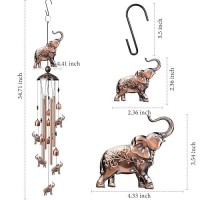 Nowpis Elephant Wind Chimes For Outside  Decorative Wind Chimes With 4 Aluminum Tubes Hanging Bells  Memorial Windchimes Outdoors With S Hook For Patio Garden Decor  Unique Gift For Mom Grandma