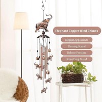 Nowpis Elephant Wind Chimes For Outside  Decorative Wind Chimes With 4 Aluminum Tubes Hanging Bells  Memorial Windchimes Outdoors With S Hook For Patio Garden Decor  Unique Gift For Mom Grandma