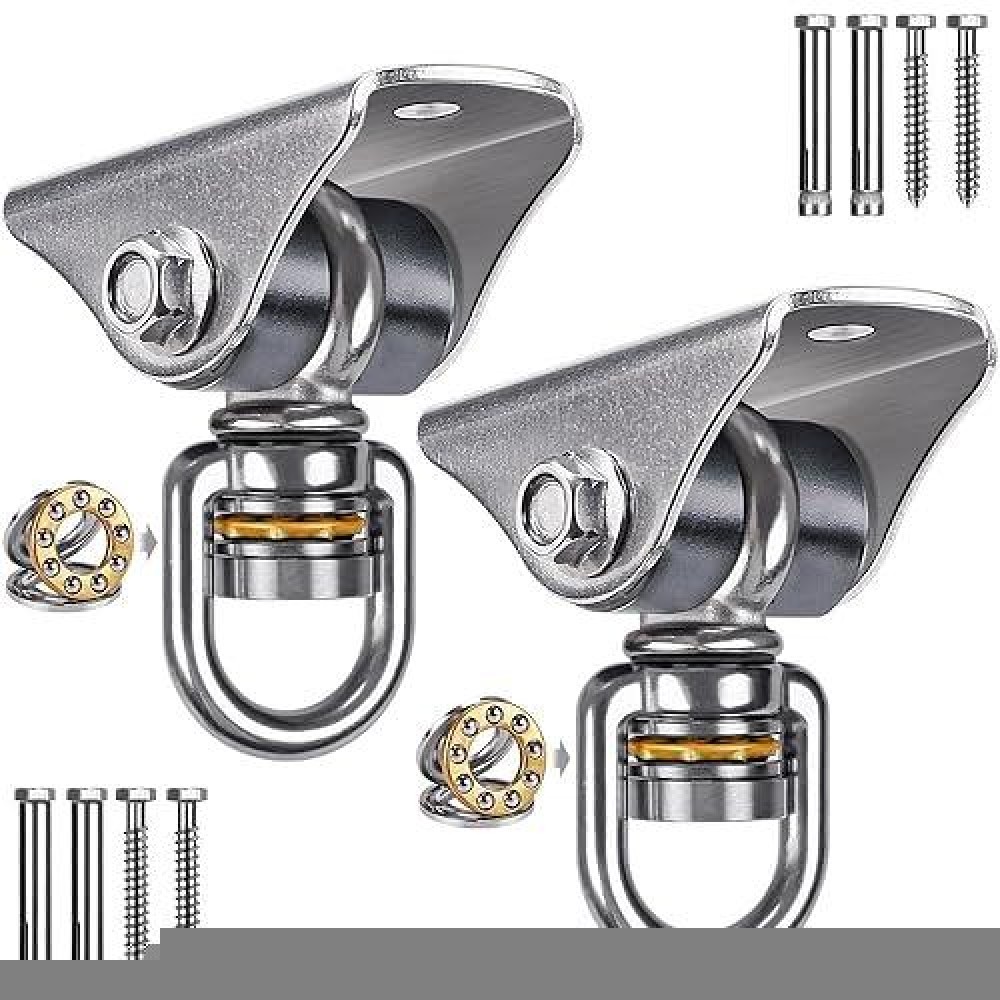 Benelabel Silent Swing Hanger Heavy Duty Stainless Steel Swing Hook With Swivel Bearing For Hammock Chair Porch Swing Yoga S