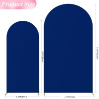 Wokceer Wedding Arch Cover 72Ft 6Ft Spandex Fitted Wedding Arch Stand Covers 2 Set Round Top Chiara Arch Backdrop Stands Cover