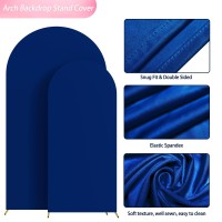 Wokceer Wedding Arch Cover 72Ft 6Ft Spandex Fitted Wedding Arch Stand Covers 2 Set Round Top Chiara Arch Backdrop Stands Cover