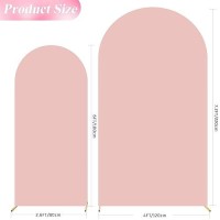 Wokceer Wedding Arch Cover 72Ft 6Ft Spandex Fitted Wedding Arch Stand Covers 2 Set Round Top Chiara Arch Backdrop Stands Cover