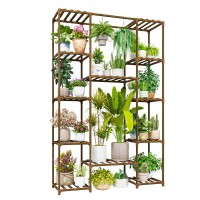 Bamworld 622 Tall Plant Stand Indoor Large Plant Shelf For Multiple Plants Wood Flower Stand Outdoor Hanging Plant Rack For L