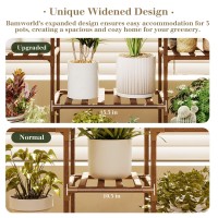 Bamworld 622 Tall Plant Stand Indoor Large Plant Shelf For Multiple Plants Wood Flower Stand Outdoor Hanging Plant Rack For L