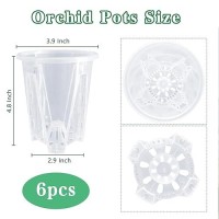 Pavtner Orchid Pot  3.9 4.7 5.5 6.3 Inch 6 Pack Orchid Pots With Holes Sturdy Clear Plastic Orchid Pot For Repotting  Flower Plant Pot For Orchids Planter(3.9Inch)