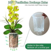 Pavtner Orchid Pots 8 Pack - 2 Each Of 3.9  4.7  5.5 And 6.3 Inch  Clear Orchid Pots With Holes For Repotting  Orchids Planter