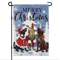 Christmas Garden Flags For Outside Decoration  Winter Christmas Dogs Seasonal Farmhouse Holiday Outdoor 12X18 Inch Vertical Double Sided Yard Flag