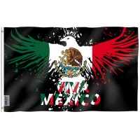 Anley Fly Breeze 3X5 Foot Viva Mexico Flag Vivid Color And Fade Proof Canvas Header And Double Stitched Mexico Eagle Mexic