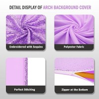 Friiko Wedding Arch Cover Sequin Fabric 2Sided Use 66Ft Wedding Arch Stand Covers Round Top Chiara Arch Stand Cover For Wedd