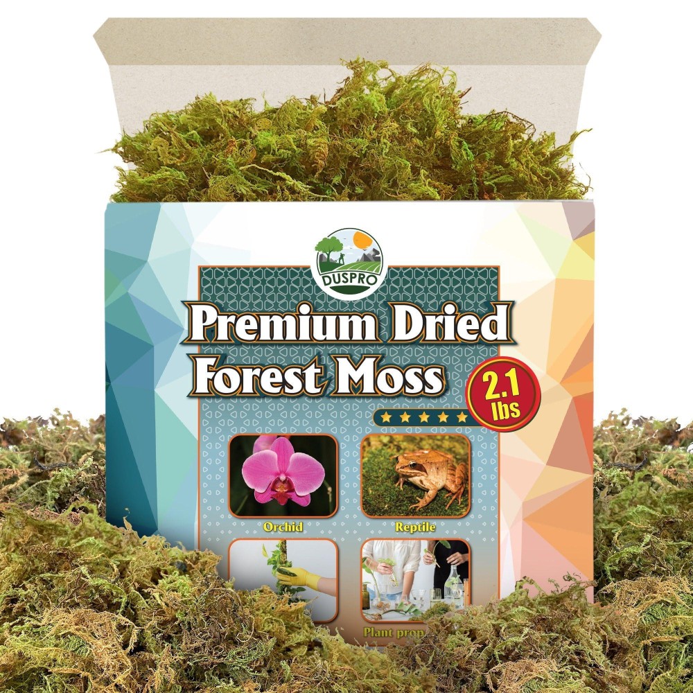 Duspro Dried Moss For Potted Plants Forest Orchid Moss For Potting Mix Sphagnum Potting Moss For Plants Indoor Real Moss Soil