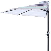 Abccanopy Patio Half Umbrellas 10Ft Blue Purple Stripes