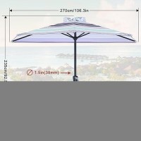 Abccanopy Patio Half Umbrellas 10Ft Blue Purple Stripes