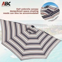 Abccanopy Patio Half Umbrellas 10Ft Black Red Stripes