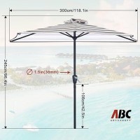 Abccanopy Patio Half Umbrellas 10Ft Black Red Stripes