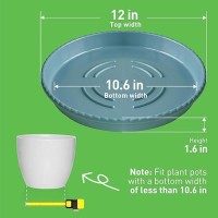 Mudeela 6 Pack Of 12 Inch Plant Saucer Durable Plastic Plant Trays For Indoors Blue Plastic Flower Plant Pot Saucer Made Of T