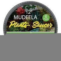 Mudeela 6 Pack Of 12 Inch Plant Saucer Durable Plastic Plant Trays For Indoors Grey Plastic Flower Plant Pot Saucer Made Of T