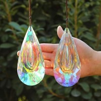 120Mm Crystal Suncatcher  2 Pack Large Prism Sun Catchers Windows Hanging Ornaments Rainbow Maker Pendant Indoor Outdoor Garden Chandelier Birthday Wedding Party Valentines Day Gifts For Women