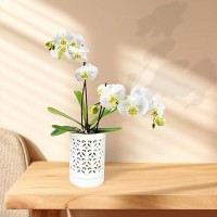 Pavtner Orchid Pots With Holes 4 Inch Ceramic Orchid Pot For Repotting  Flower Planter Pot Indoor Outdoor  Breathable Slotted Orchids Planter White