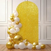 Gold Arch Cover 66 Ft Sequin Fabric Arch Backdrop Cover Spandex Fitted Arch Covers Stretchy Backdrop Glitter Chiara Arch Back