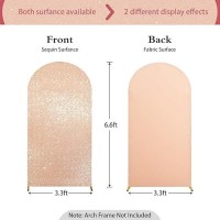 Rose Gold Arch Cover 66 Ft Sequin Fabric Arch Backdrop Cover Round Top Chiara Backdrop Stand Covers For Birthday Party Ceremo