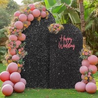 Wedding Arch Cover 72 Ft Black Sequin Fabric Arch Backdrop Cover Round Top Chiara Backdrop Stand Covers For Birthday Party Ce