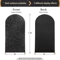 Wedding Arch Cover 72 Ft Black Sequin Fabric Arch Backdrop Cover Round Top Chiara Backdrop Stand Covers For Birthday Party Ce